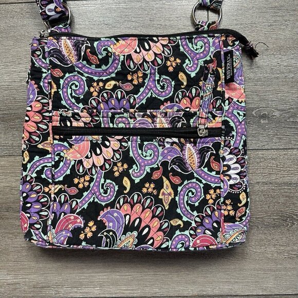 Waverly Inspirations Crossbody Shoulder Bag Purple Paisley Purse Carry On - Picture 4 of 5
